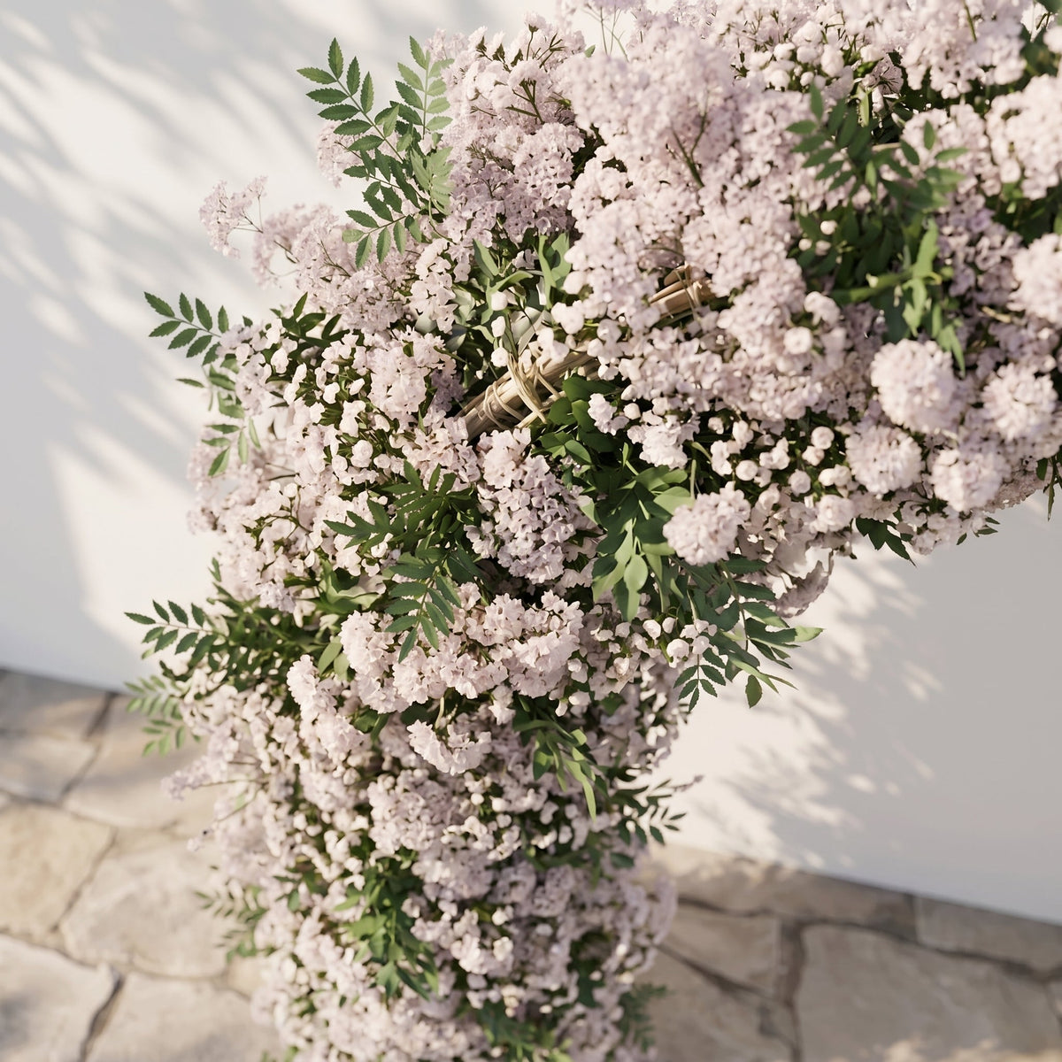 Valnella Arch: New Luxury Nude Pink Babybreath&White flowers Flower arch for Elegant Weddings&Events Decoration Incuding Frame