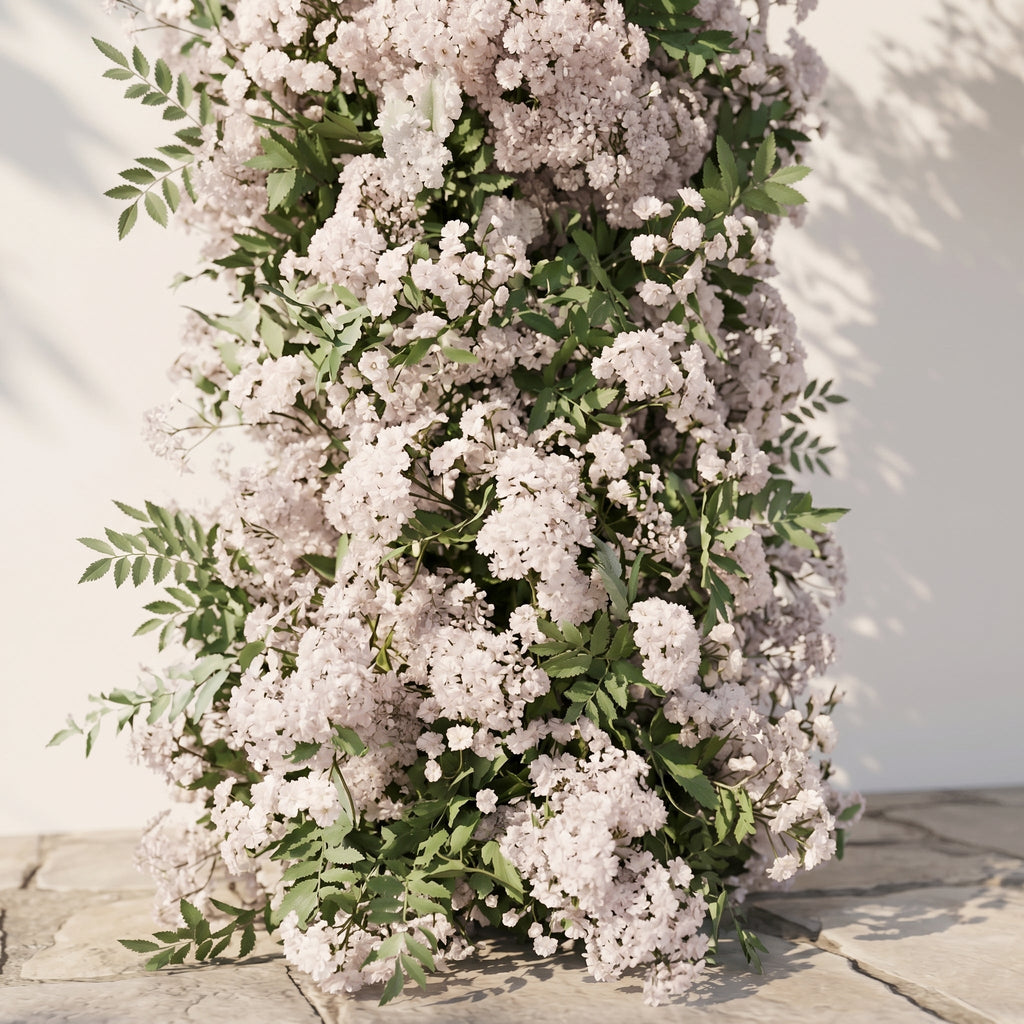 Valnella Arch: New Luxury Nude Pink Babybreath&White flowers Flower arch for Elegant Weddings&Events Decoration Incuding Frame