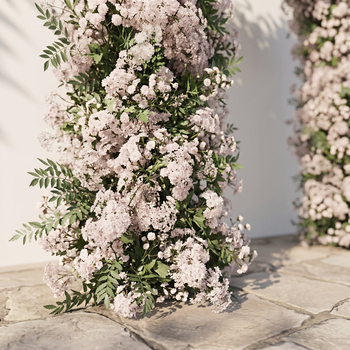 Valnella Arch: New Luxury Nude Pink Babybreath&White flowers Flower arch for Elegant Weddings&Events Decoration Incuding Frame