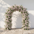 Valnella Arch: New Luxury Nude Pink Babybreath&White flowers Flower arch for Elegant Weddings&Events Decoration Incuding Frame