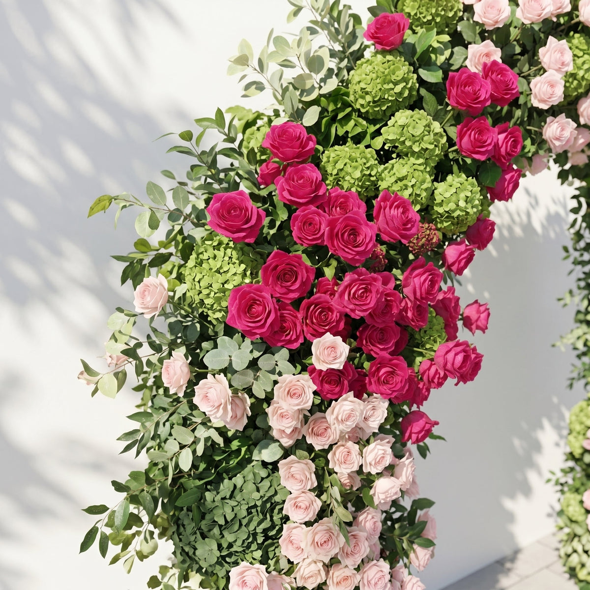 Valvia Arch: New Luxury Colorful Flower Arch with Pink and Red Roses for Outdoor Garden Weddings&Events Decoration Incuding Frame