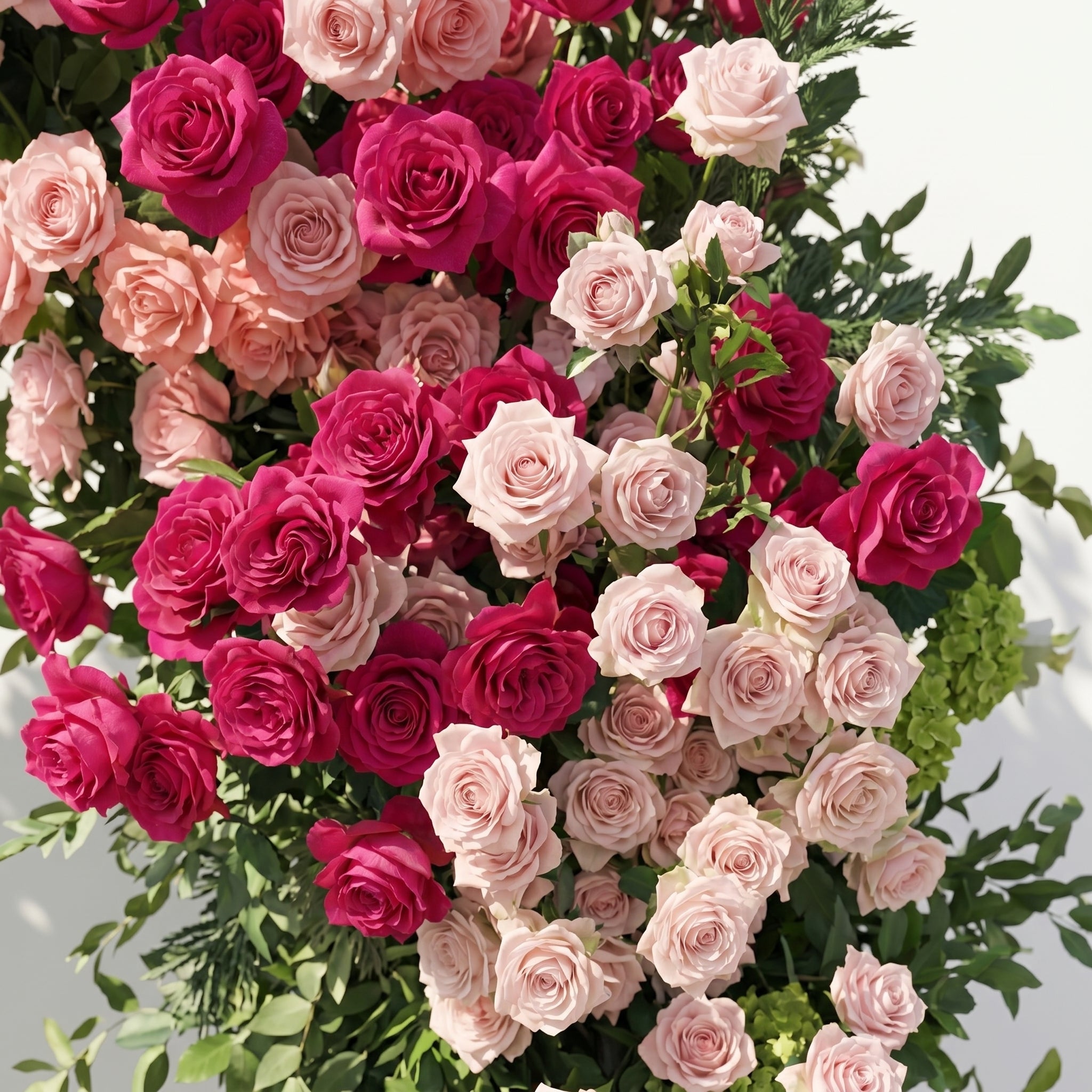 Valvia Arch: New Luxury Colorful Flower Arch with Pink and Red Roses for Outdoor Garden Weddings&Events Decoration Incuding Frame
