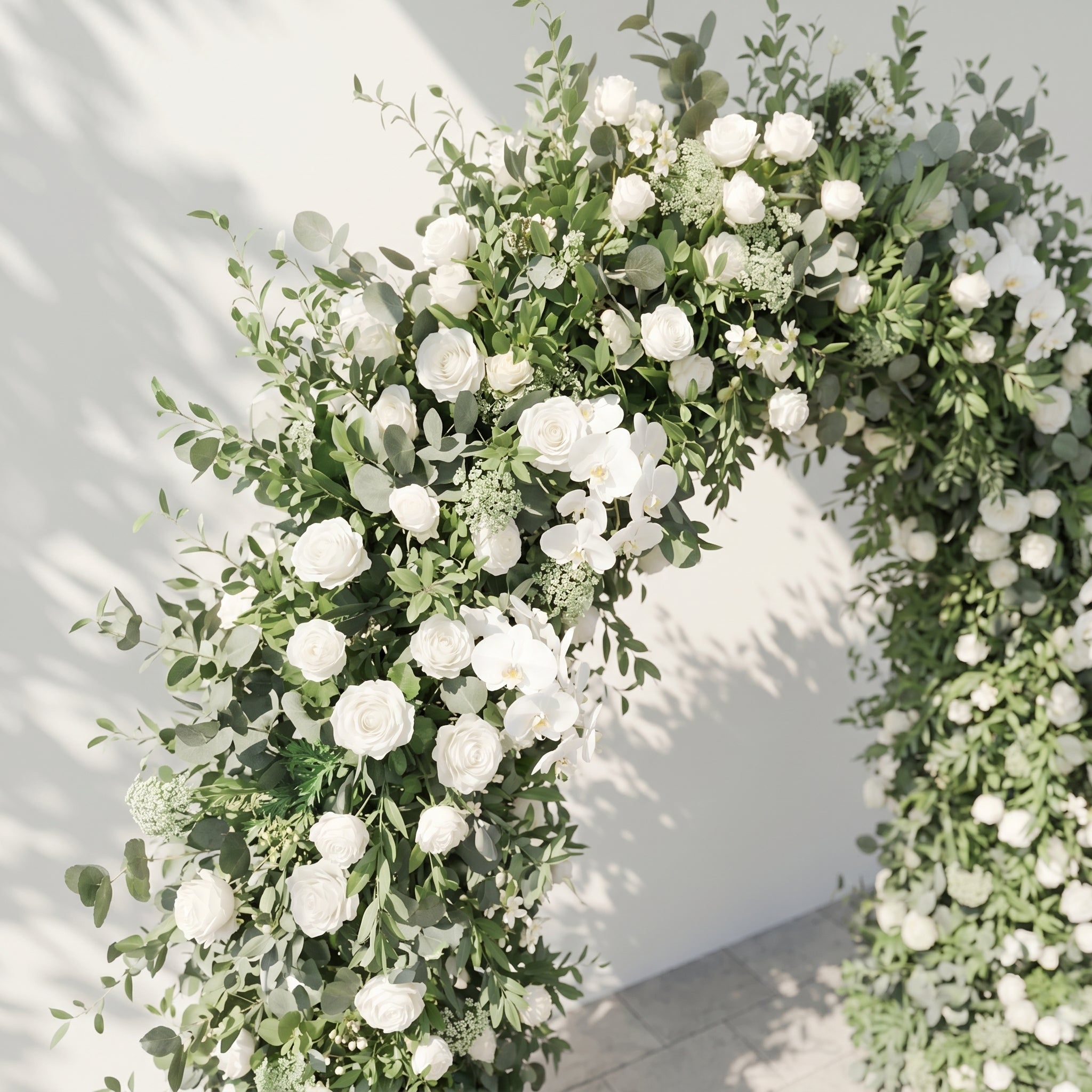 Velsora Arch: New Classic White & Green Flower Arch for Luxury Weddings&Events Decoration Incuding Frame