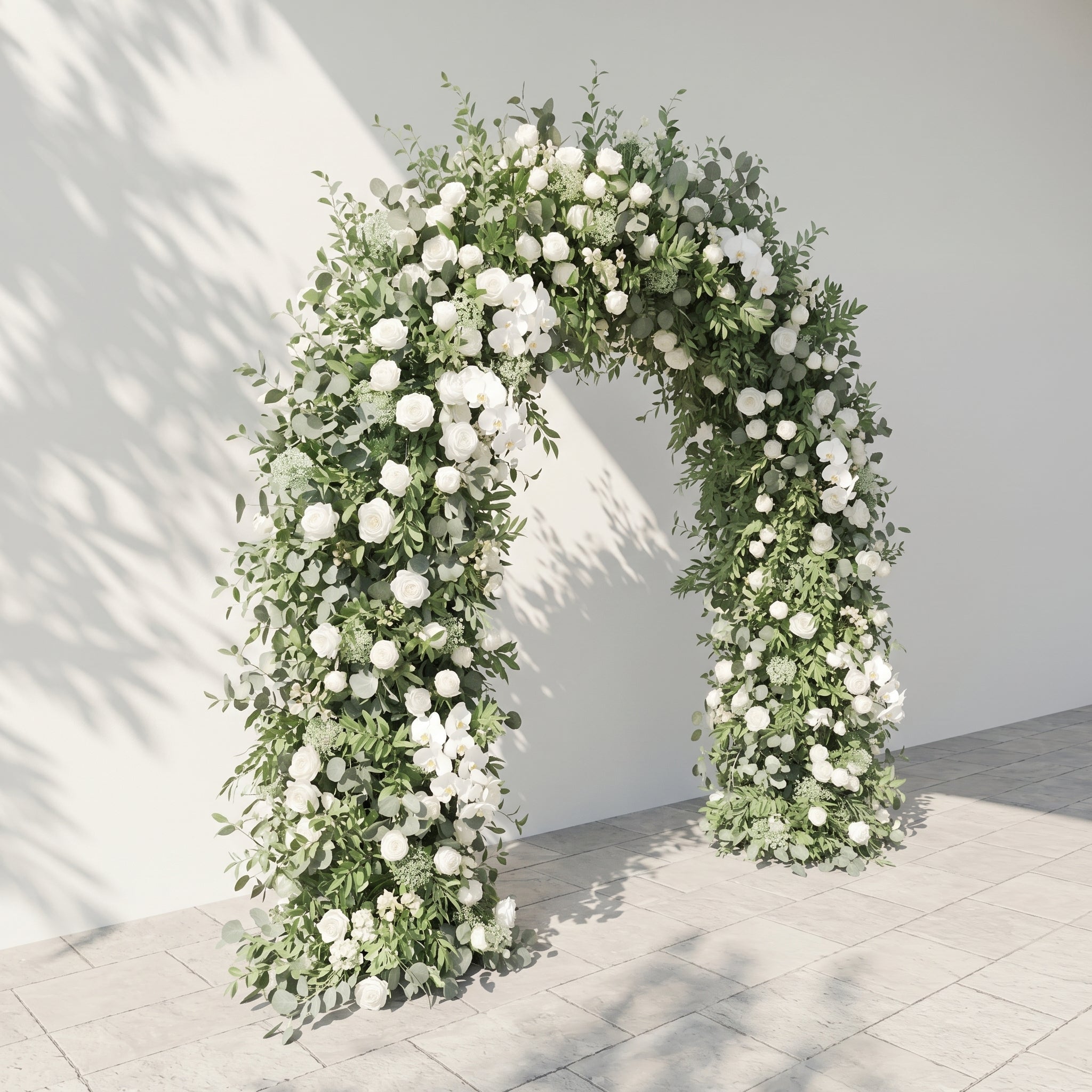 Velsora Arch: New Classic White & Green Flower Arch for Luxury Weddings&Events Decoration Incuding Frame