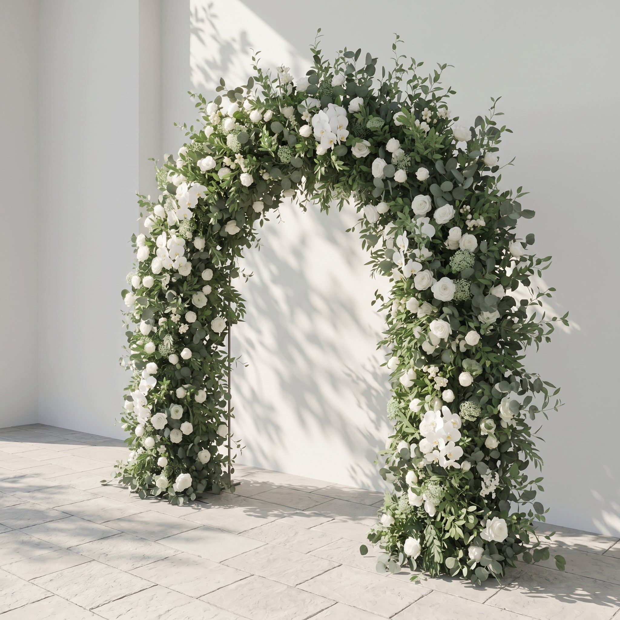 Velsora Arch: New Classic White & Green Flower Arch for Luxury Weddings&Events Decoration Incuding Frame