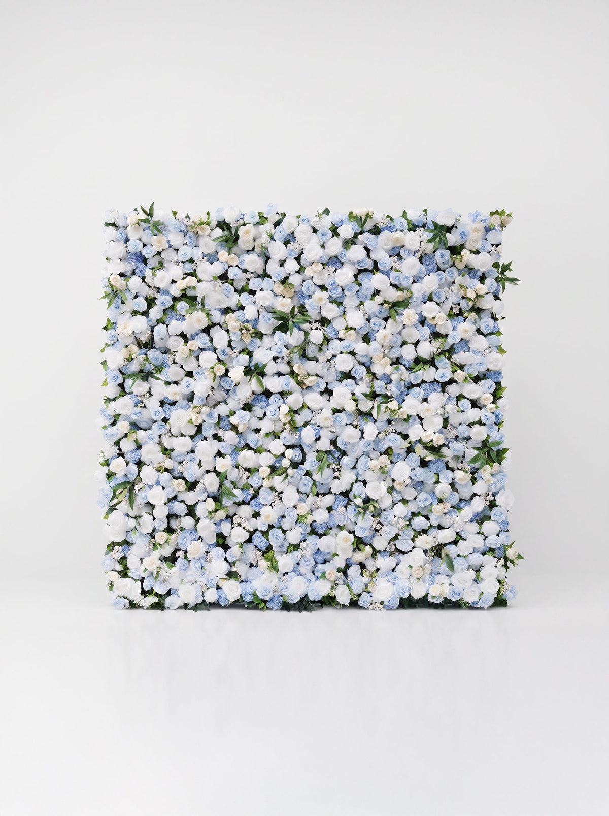 Velyra 5D Fabric Artificial rolling up curtain flower wall — white background view