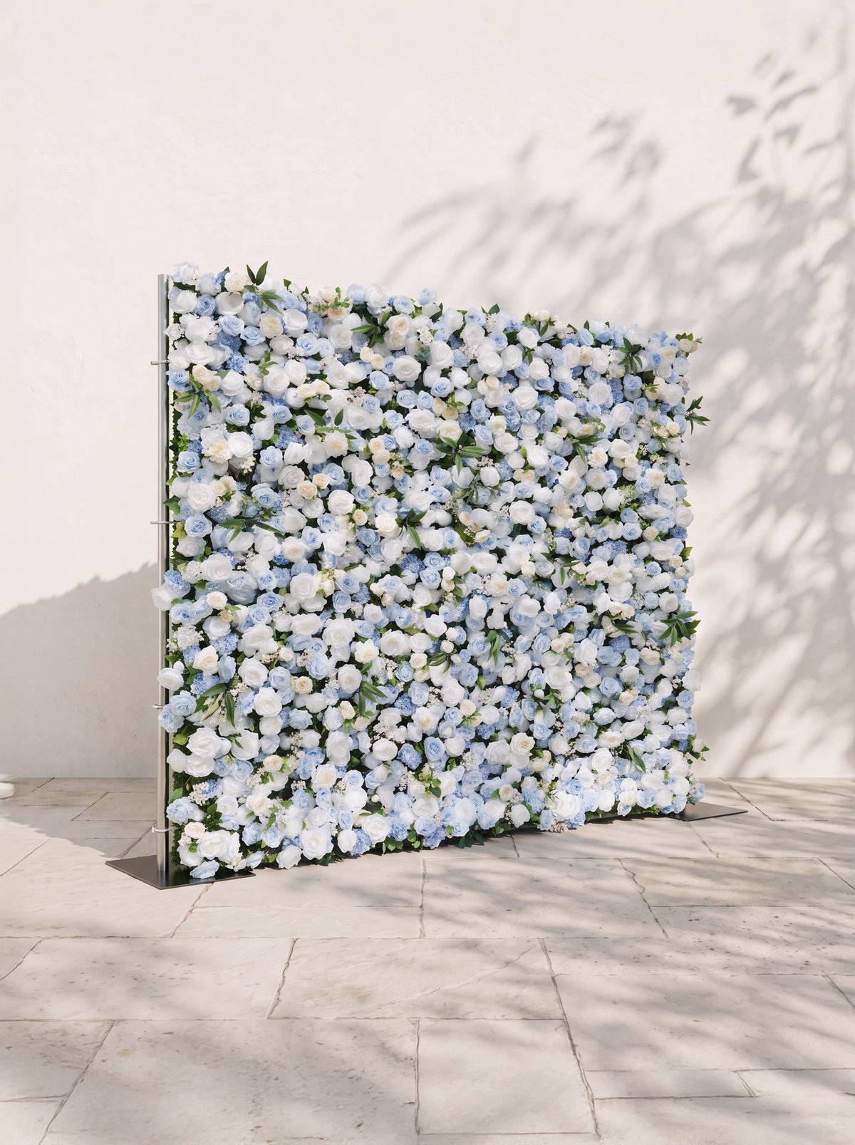 Velyra 5D Fabric Artificial rolling up curtain flower wall — left view