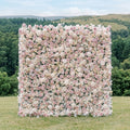 Vexira: 3D Dusty Pink Silk Rose Flower Wall Roll-Up Fabric Backdrop for Romantic Weddings & Proposals Free Shipping