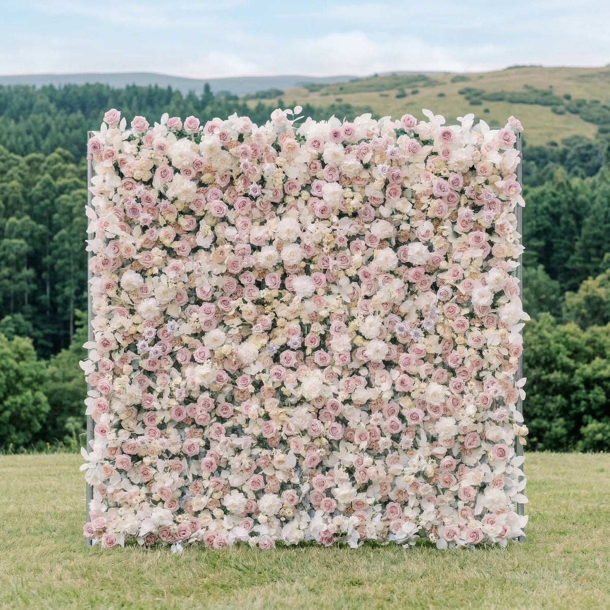 Vexira: 3D Dusty Pink Silk Rose Flower Wall Roll-Up Fabric Backdrop for Romantic Weddings & Proposals Free Shipping