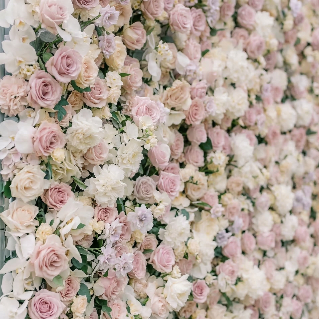 Vexira: 3D Dusty Pink Silk Rose Flower Wall Roll-Up Fabric Backdrop for Romantic Weddings & Proposals Free Shipping