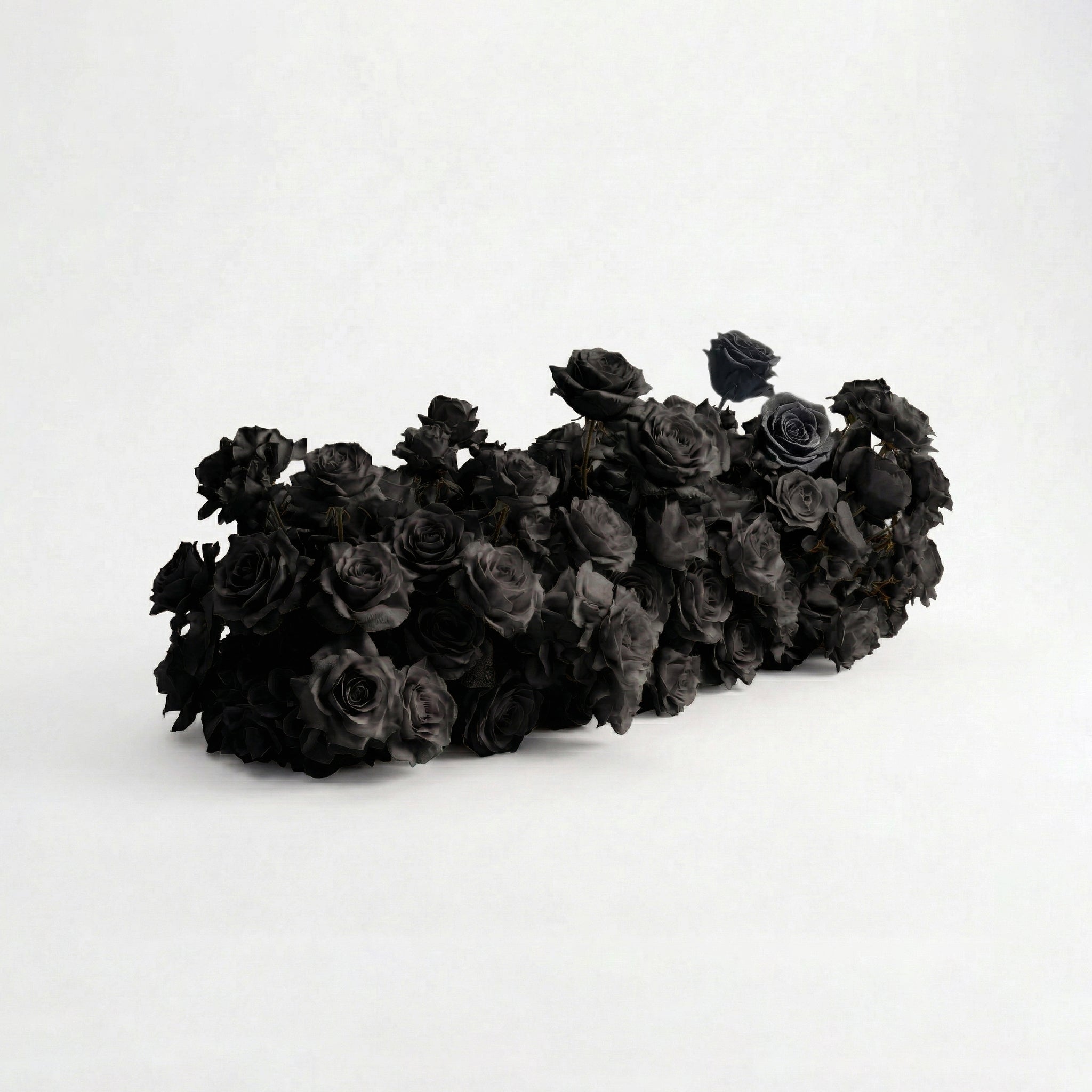 Xelune: 3D Mysterious All-Black Heart-Shaped Artificial Floral Backdrop for Luxury Photo Booth & Events Free Shipping