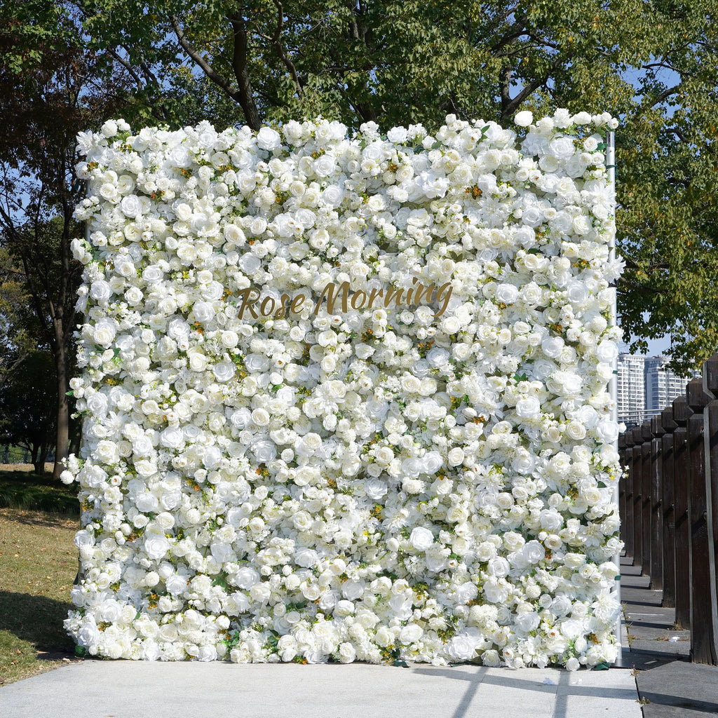 YaYa：5D Rose Morning Zipper flower wall Fabric Backdrop Artificial rolling up curtain flower wall Free Shipping