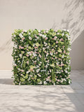 Yarara 5D Fabric Artificial rolling up curtain flower wall — front view