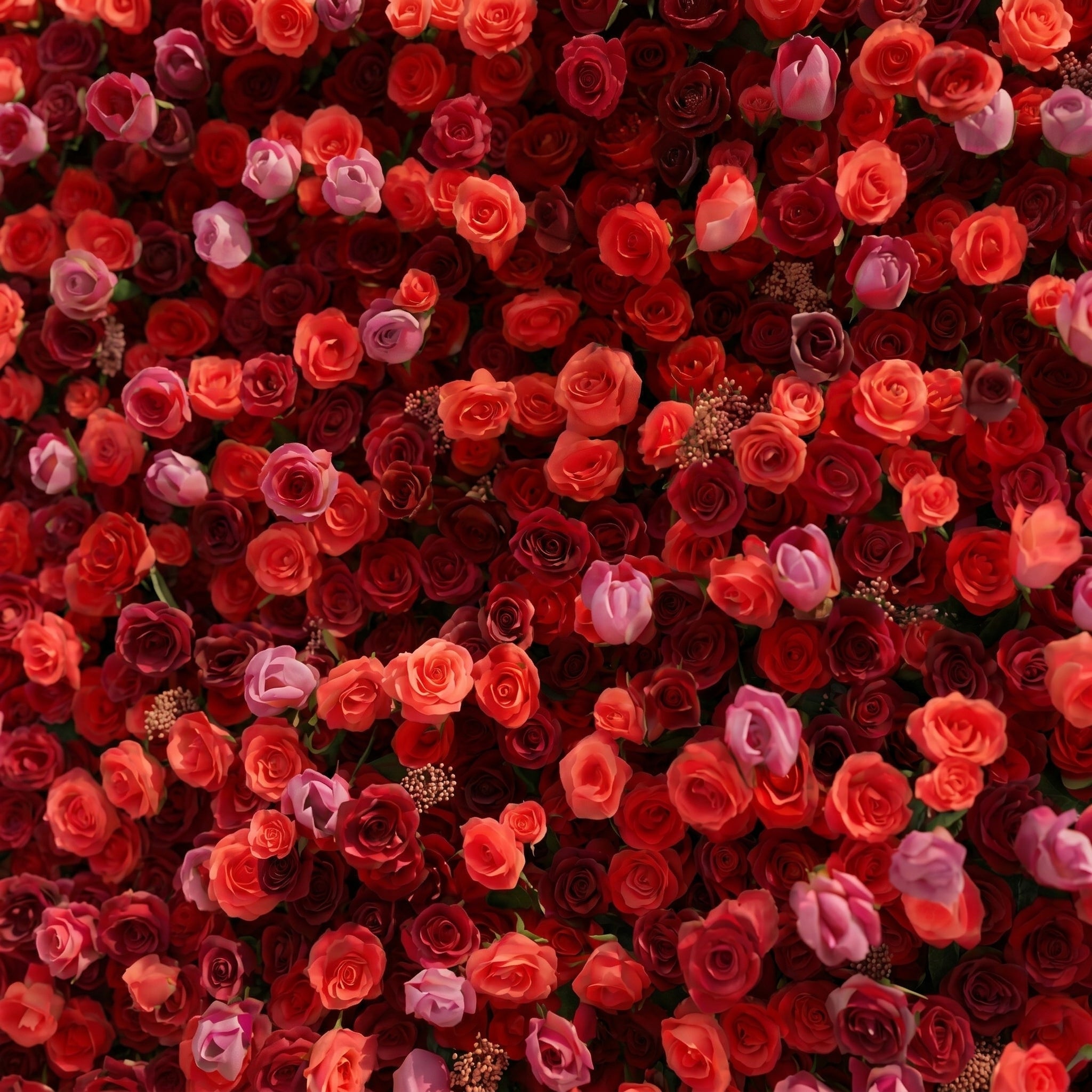 Yarsira: 3D Ruby Red & Deep Crimson Silk Floral Wall Backdrop for Luxury Weddings & Grand Galas Free Shipping