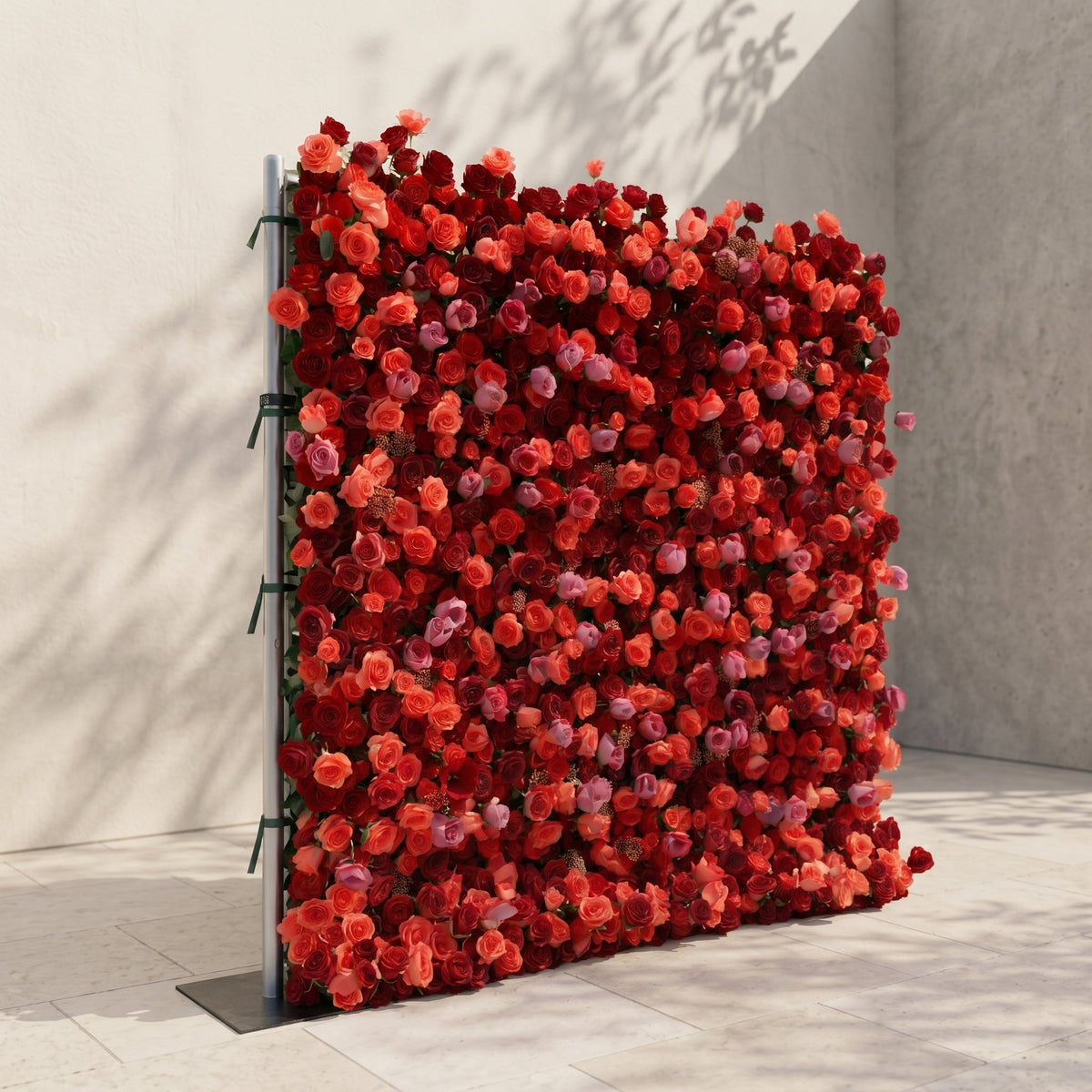 Yarsira: 3D Ruby Red & Deep Crimson Silk Floral Wall Backdrop for Luxury Weddings & Grand Galas Free Shipping