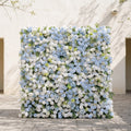 Zarenette:5D Dusty Baby Blue & Ivory White Silk Rose Flower Wall Roll-Up Fabric Backdrop for Romantic Weddings & Proposals Free Shipping