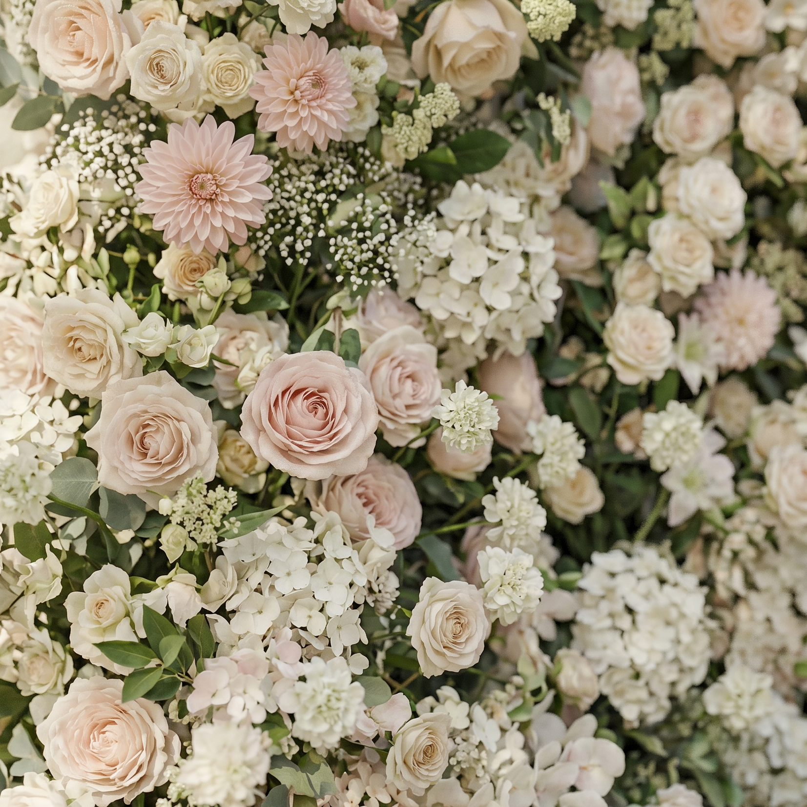 Zarenlora:New Luxury White&Pink 5D Flower wall with Roses &Hydrangeas for Wedding&Event Decor zarenlora detail 2