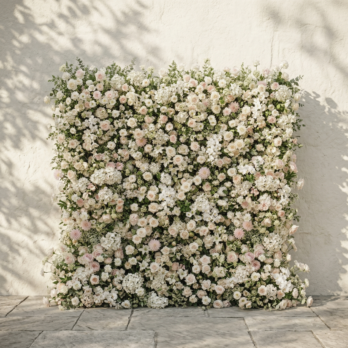 Zarenlora:New Luxury White&Pink 5D Flower wall with Roses &Hydrangeas for Wedding&Event Decor zarenlora front