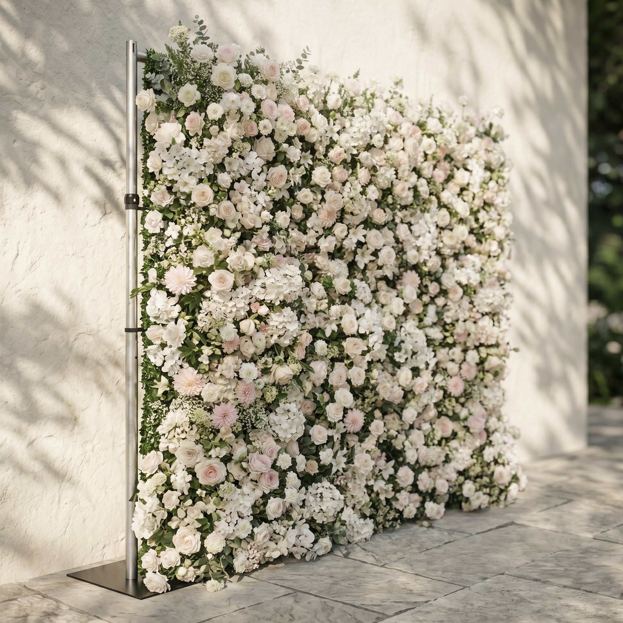 Zarenlora:New Luxury White&Pink 5D Flower wall with Roses &Hydrangeas for Wedding&Event Decor zarenlora left