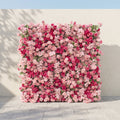 Zarlyra:Luxury 5D Ombre Hot Pink & Blush Silk Floral Wall Roll-Up Backdrop for Vibrant Romantic Weddings Free Shipping