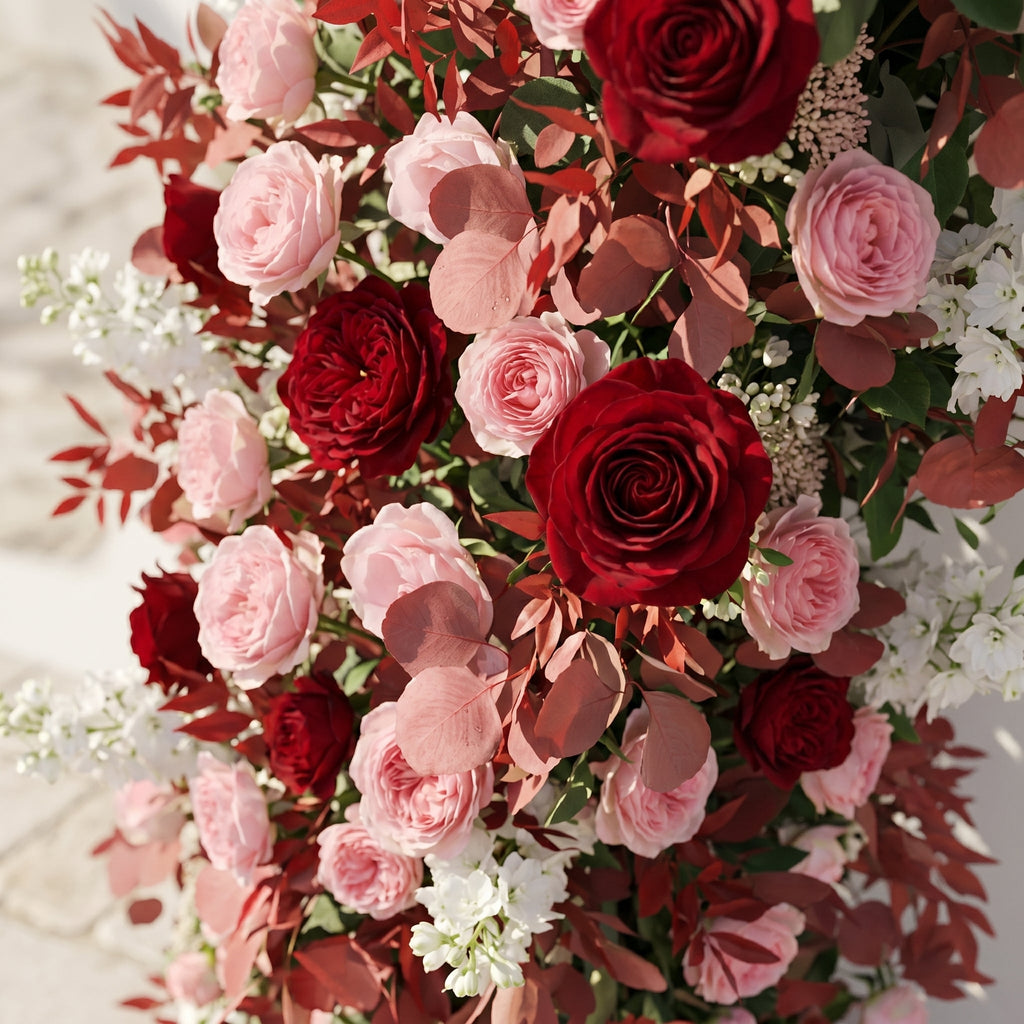 Zelloria Arch: New Autumn Style Flower Arch with Pink Roses for Luxury Weddings&Events Decoration Incuding Frame
