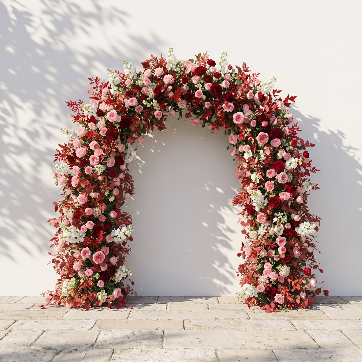 Zelloria Arch: New Autumn Style Flower Arch with Pink Roses for Luxury Weddings&Events Decoration Incuding Frame