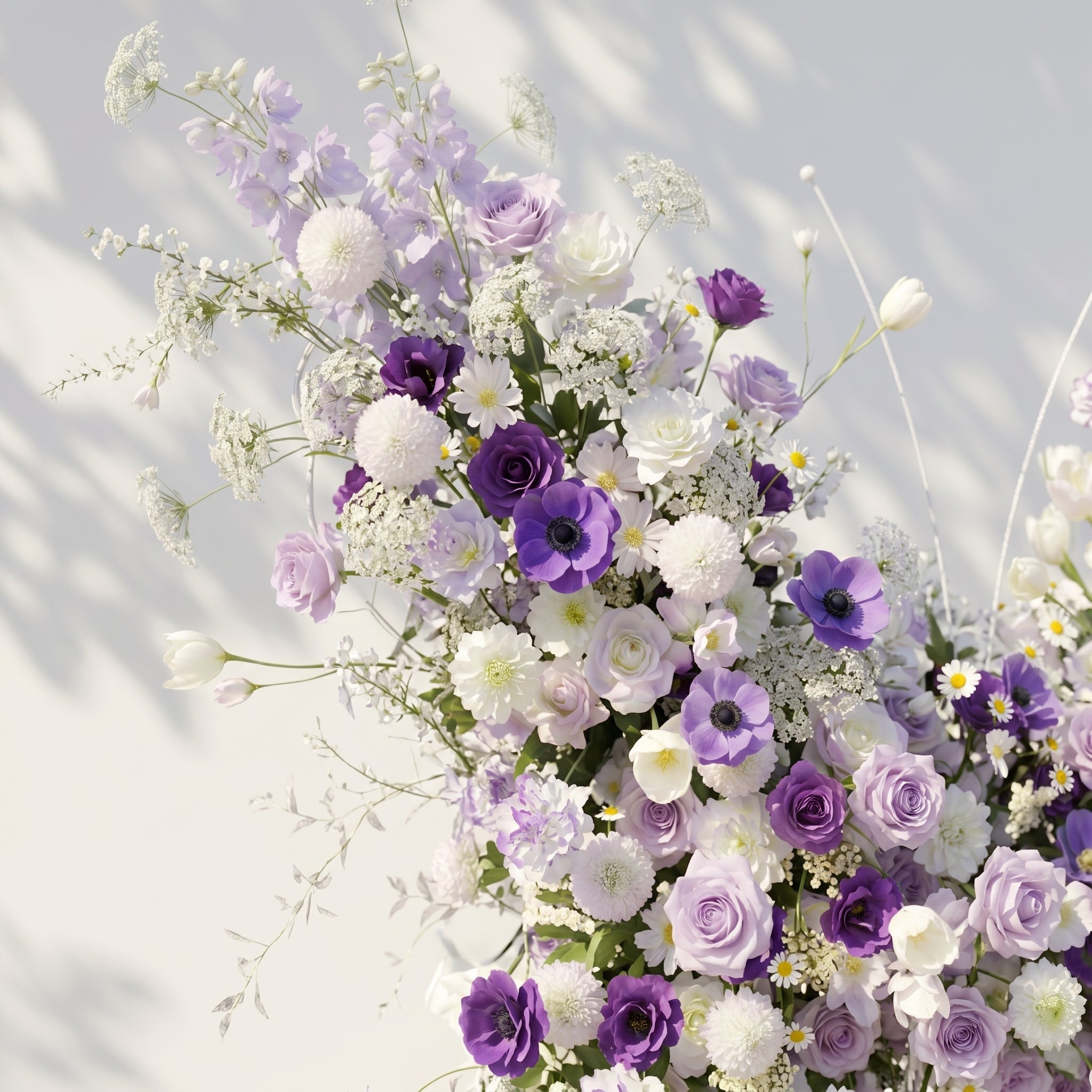 Zoressa: Lavender Purple & Ivory White Butterfly Shape Silk Wedding Arch Flower Arrangement for Romantic Weddings & Proposals for Luxury Events & Parties Backdrop Free Shipping