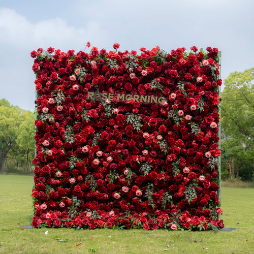 Aileen：5D Fabric Artificial rolling up curtain flower wall (Ship Now from USA) Rose Morning