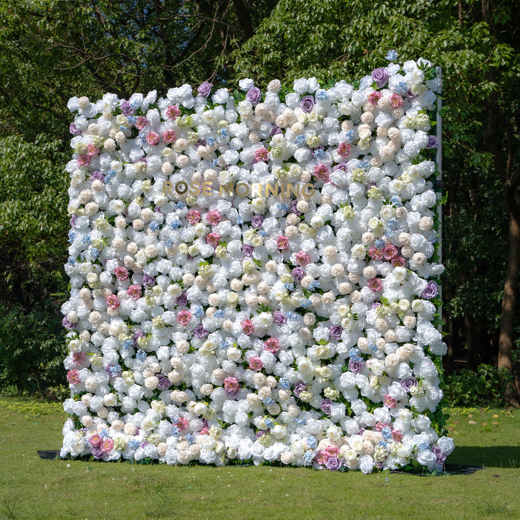 Alison：5D Fabric Artificial rolling up curtain flower wall (Ready to ship) Rose Morning