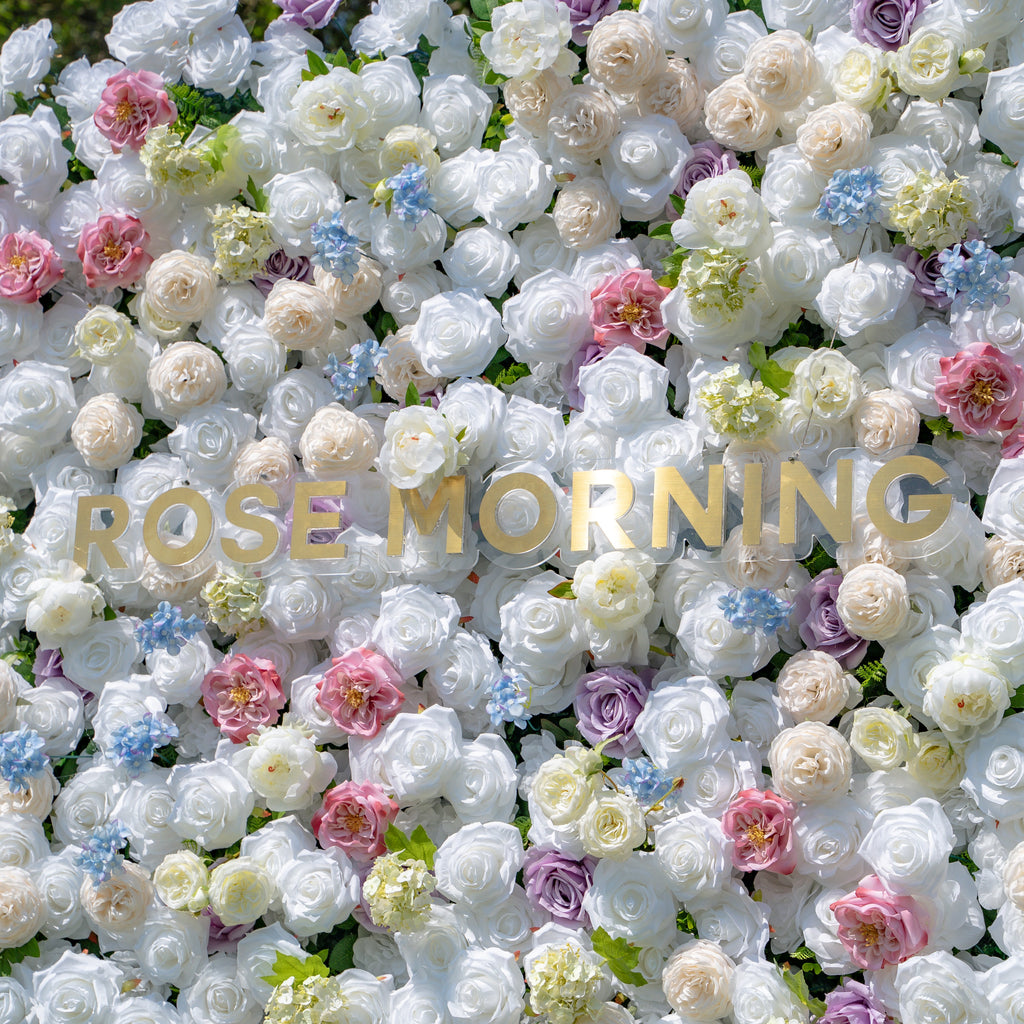 Alison：5D Fabric Artificial rolling up curtain flower wall (Ready to ship) Rose Morning