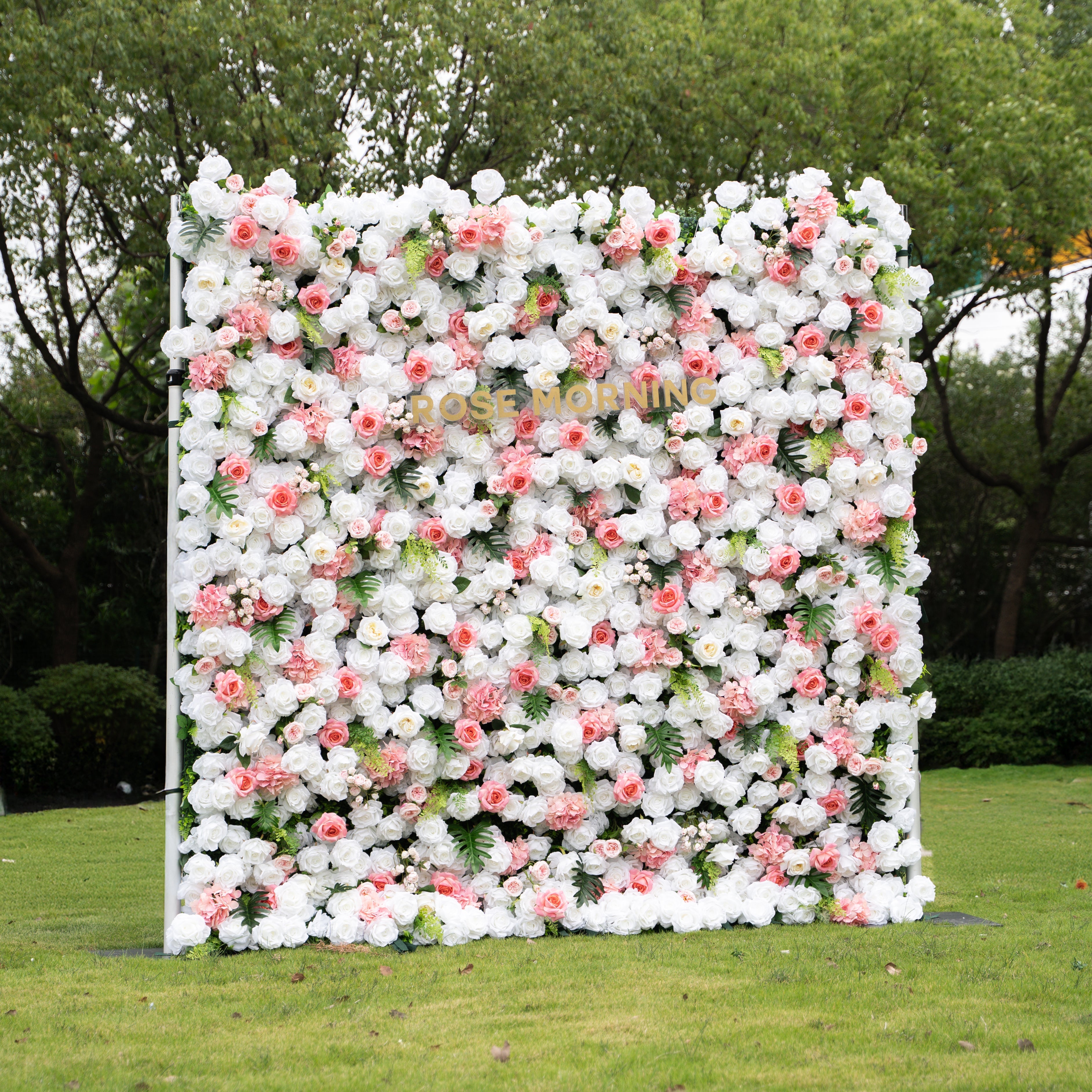 Alissa：5D Fabric Artificial rolling up curtain flower wall Free Shipping