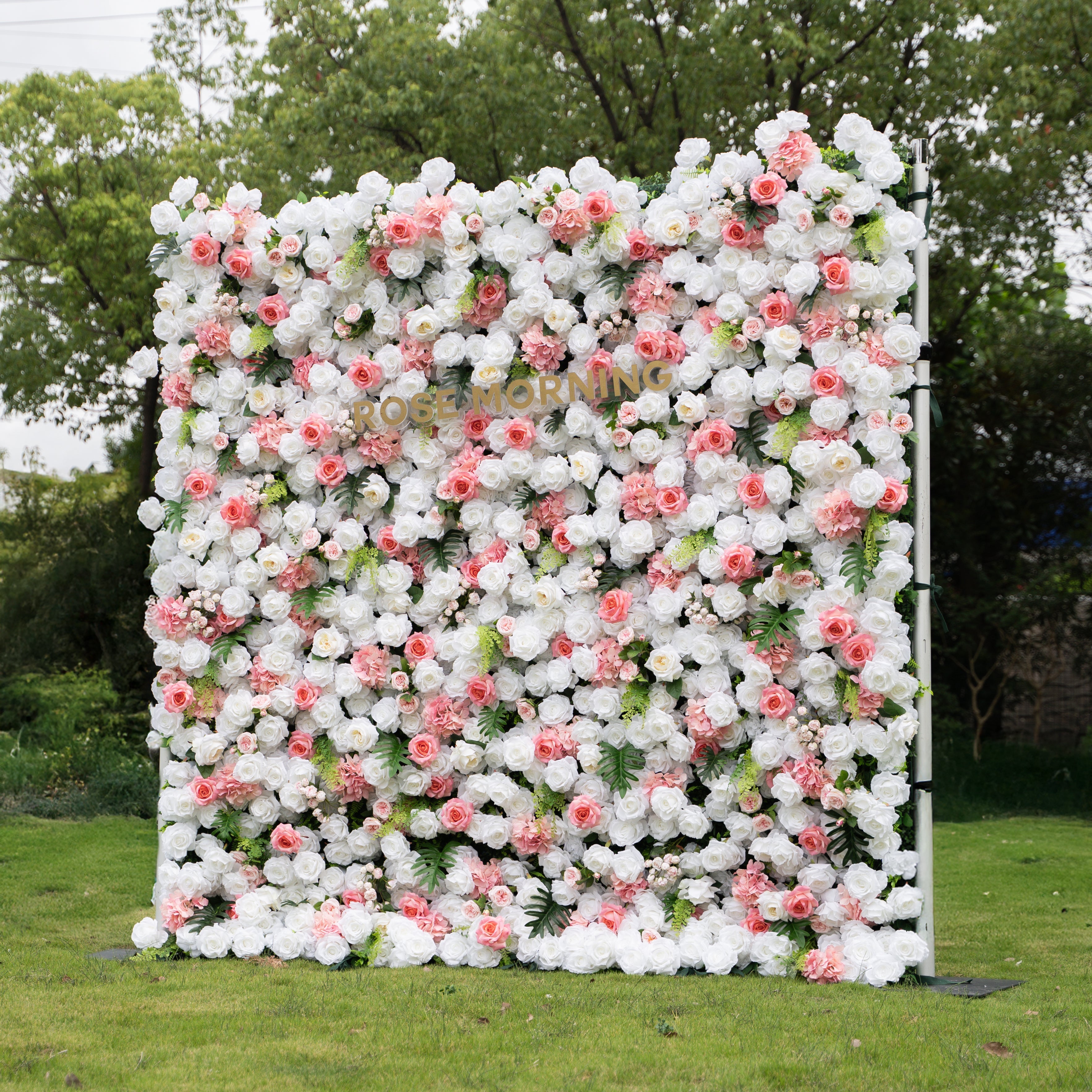 Alissa：5D Fabric Artificial rolling up curtain flower wall Free Shipping