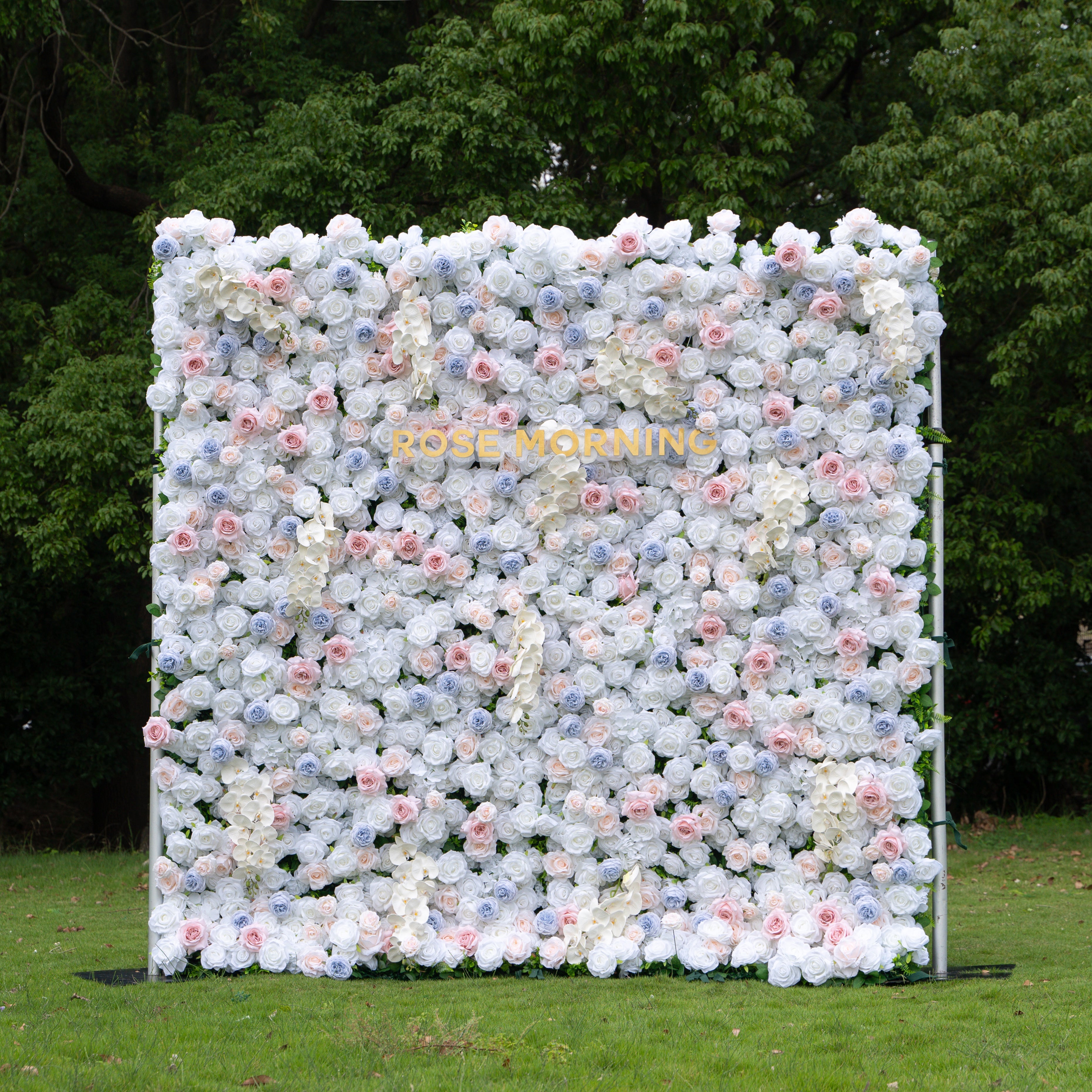 Amore：4D Fabric Artificial zip up curtain flower wall 8ft*8ft Free Shipping