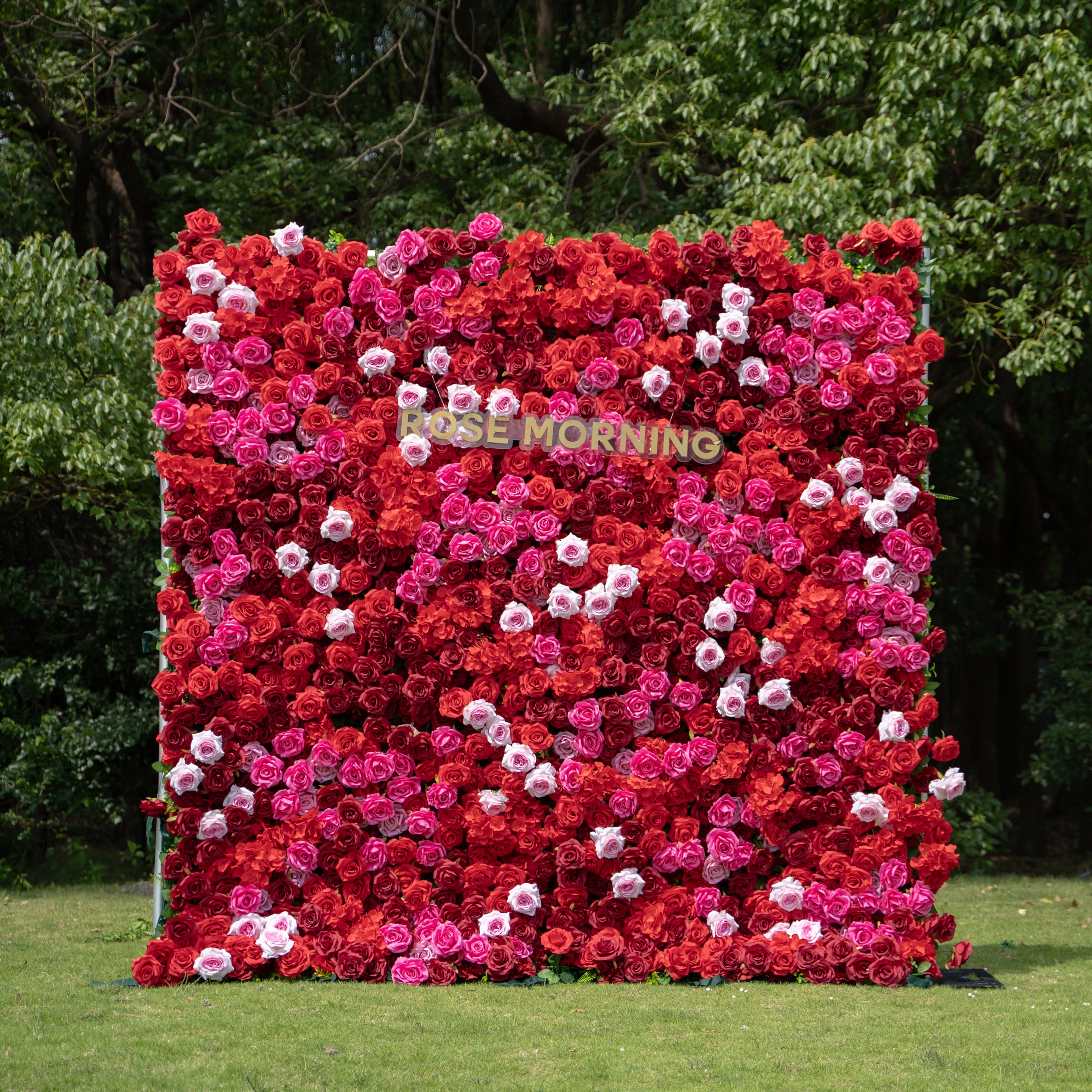 Angelica：4D Fabric Artificial zip up curtain flower wall 8ft*8ft Free Shipping