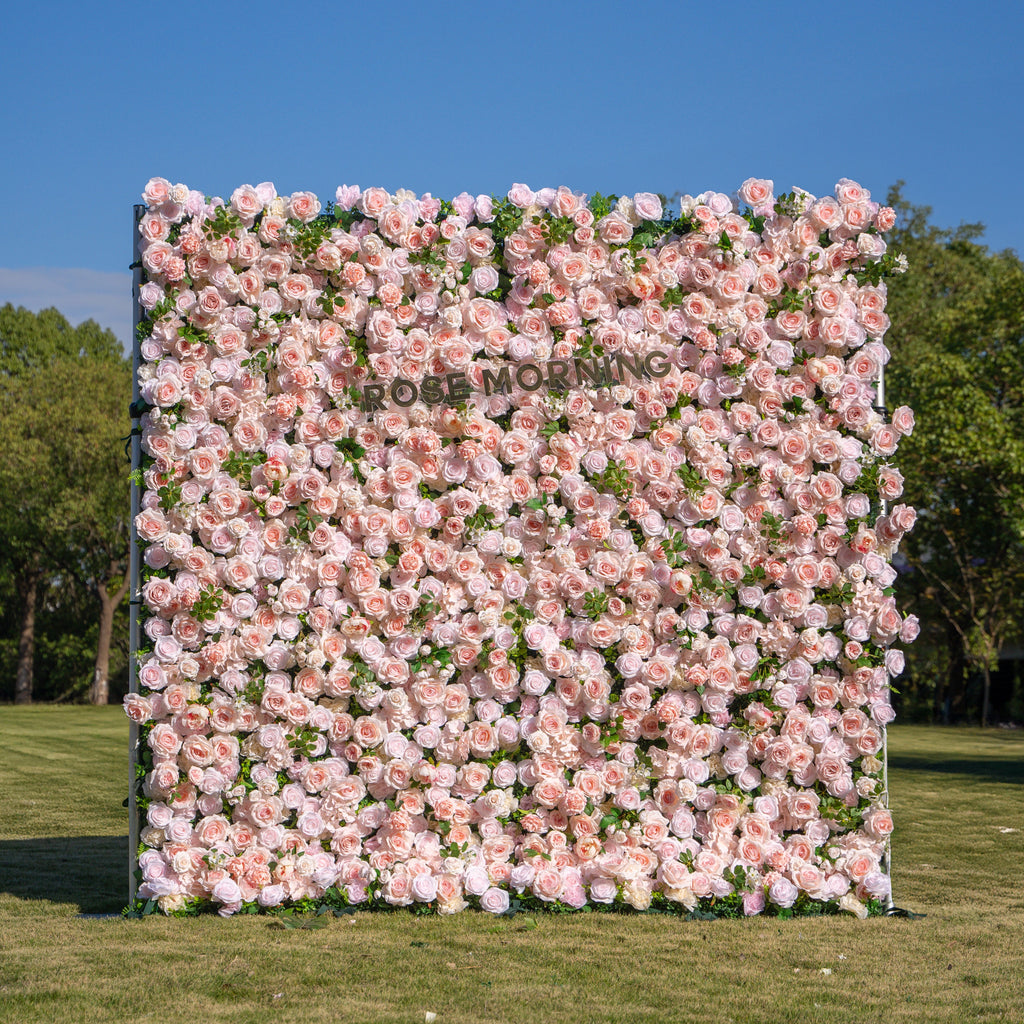 Annette：5D Fabric Artificial rolling up curtain flower wall Free Shipping