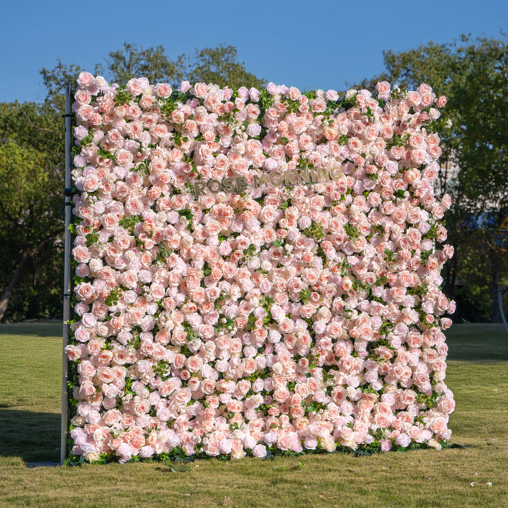 Annette：5D Fabric Artificial rolling up curtain flower wall Free Shipping