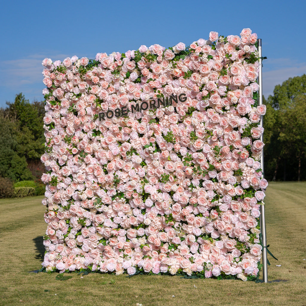 Annette：5D Fabric Artificial rolling up curtain flower wall Free Shipping