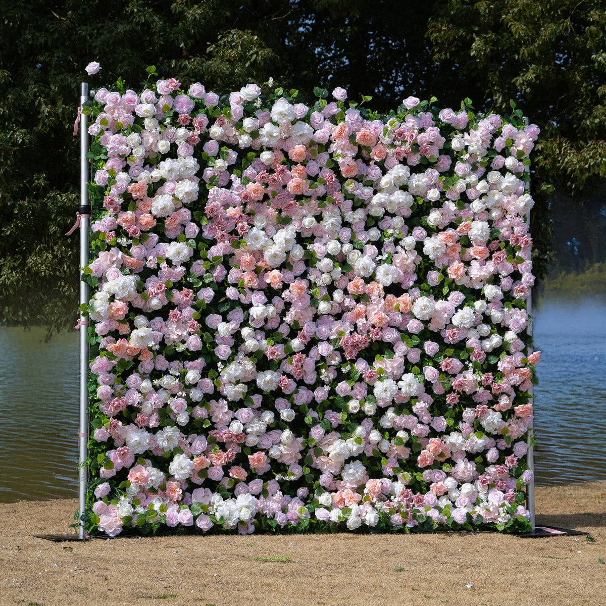 Arabella：3D Fabric Artificial rolling up curtain flower wall Free Shipping