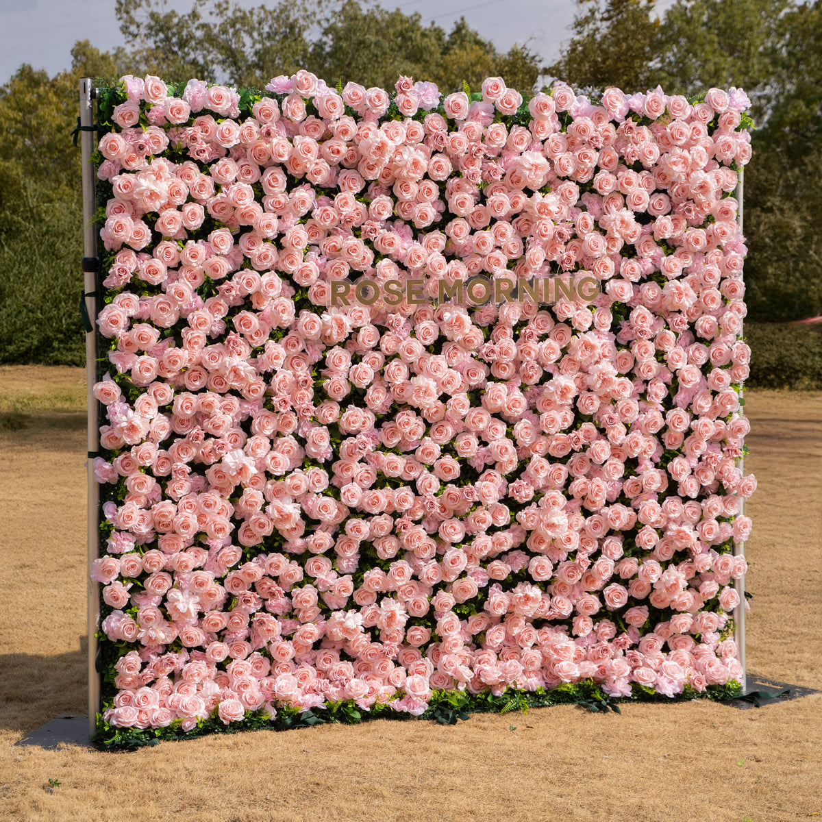 Aurelle: 3D Blush Pink Silk Rose Roll-Up Fabric Flower Wall for Wedding Parties & Events Free Shipping