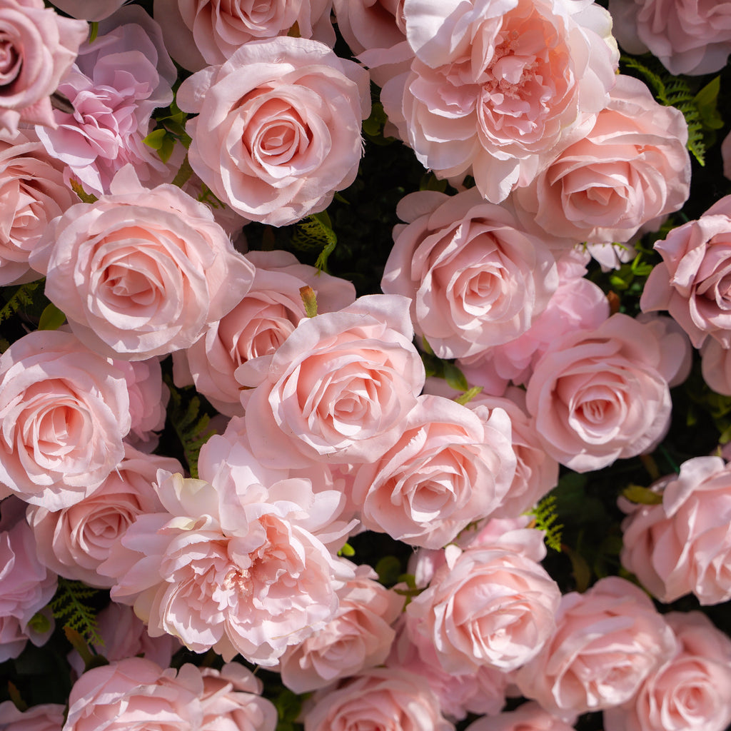 Aurelle: 3D Blush Pink Silk Rose Roll-Up Fabric Flower Wall for Wedding Parties & Events Free Shipping