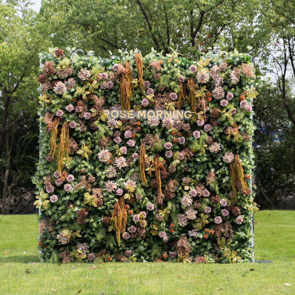 Autunno：Autumn Fall Flower Wall - 5D Fabric Seasonal Backdrop for Wedding Birthday Party Event Decoration Free Shipping