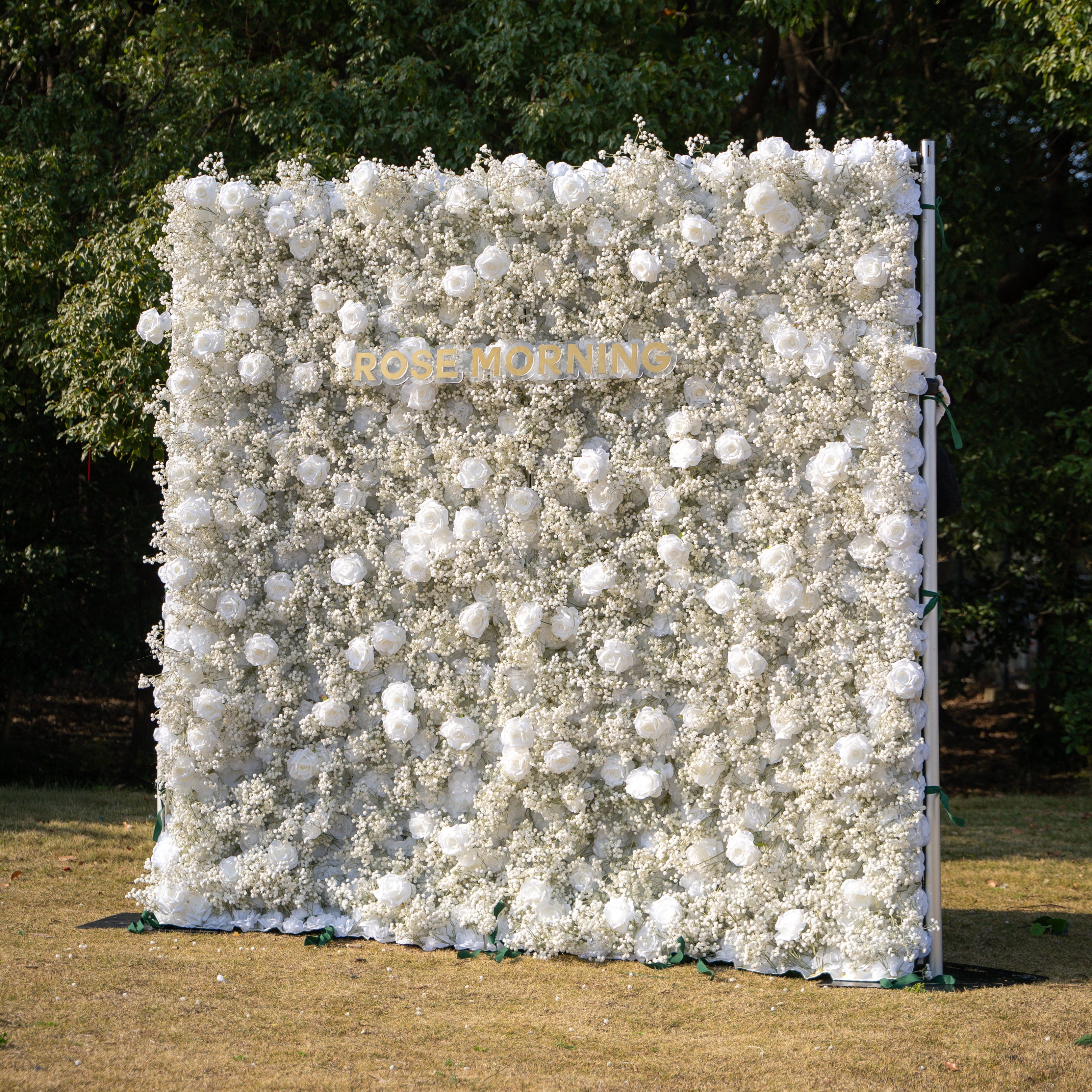 Baby Breath：3D Fabric Artificial rolling up curtain flower wall Free Shipping