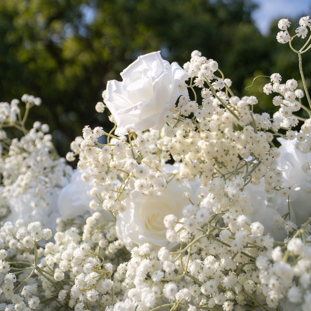 Baby Breath：3D Fabric Artificial rolling up curtain flower wall Free Shipping