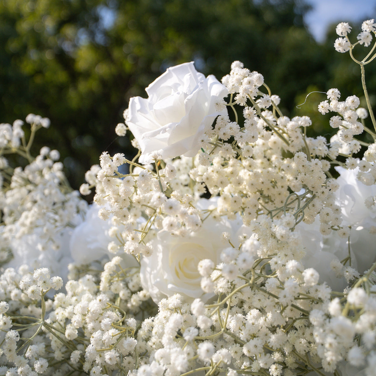 Baby Breath：3D Fabric Artificial rolling up curtain flower wall Free Shipping