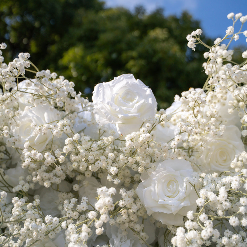 Baby Breath：3D Fabric Artificial rolling up curtain flower wall Free Shipping