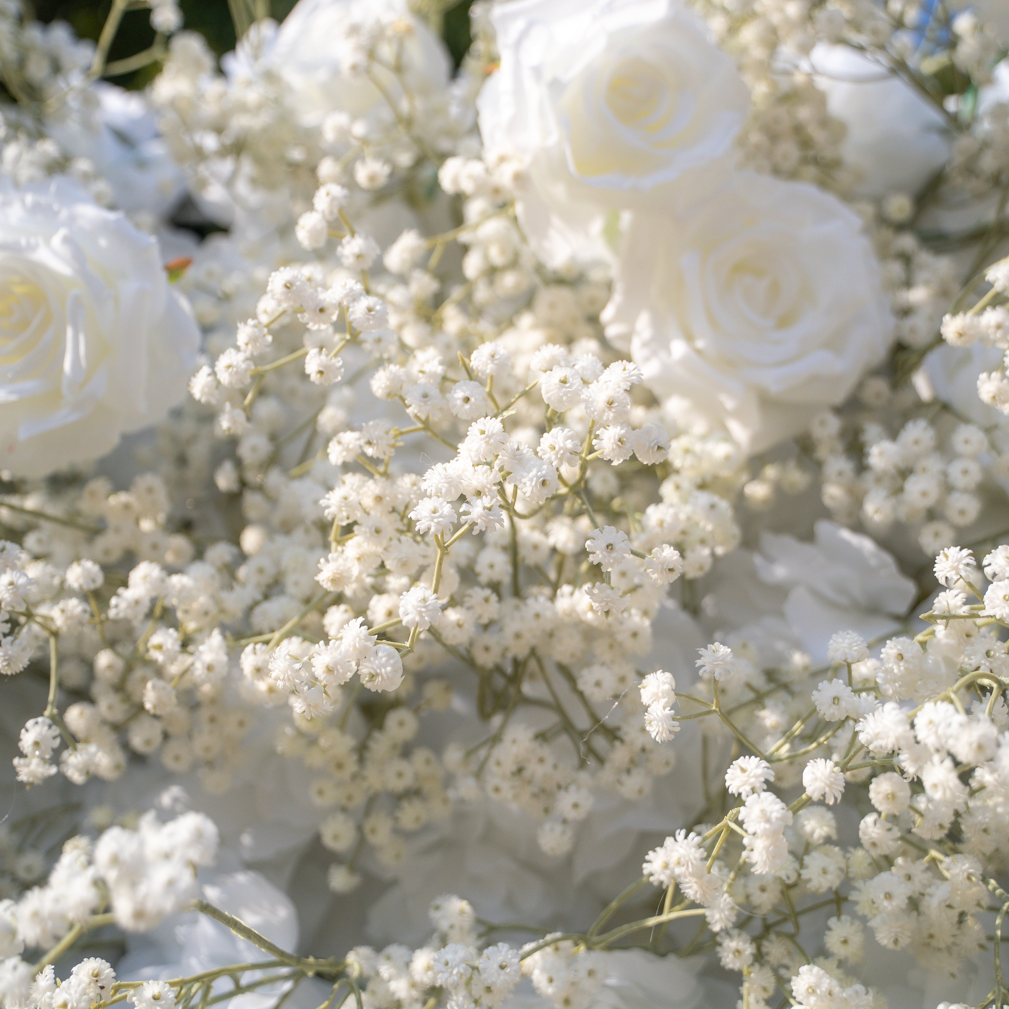 Baby Breath：3D Fabric Artificial rolling up curtain flower wall Free Shipping