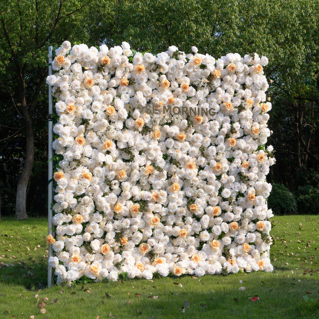 Bambi：5D Fabric Artificial rolling up curtain flower wall Free Shipping