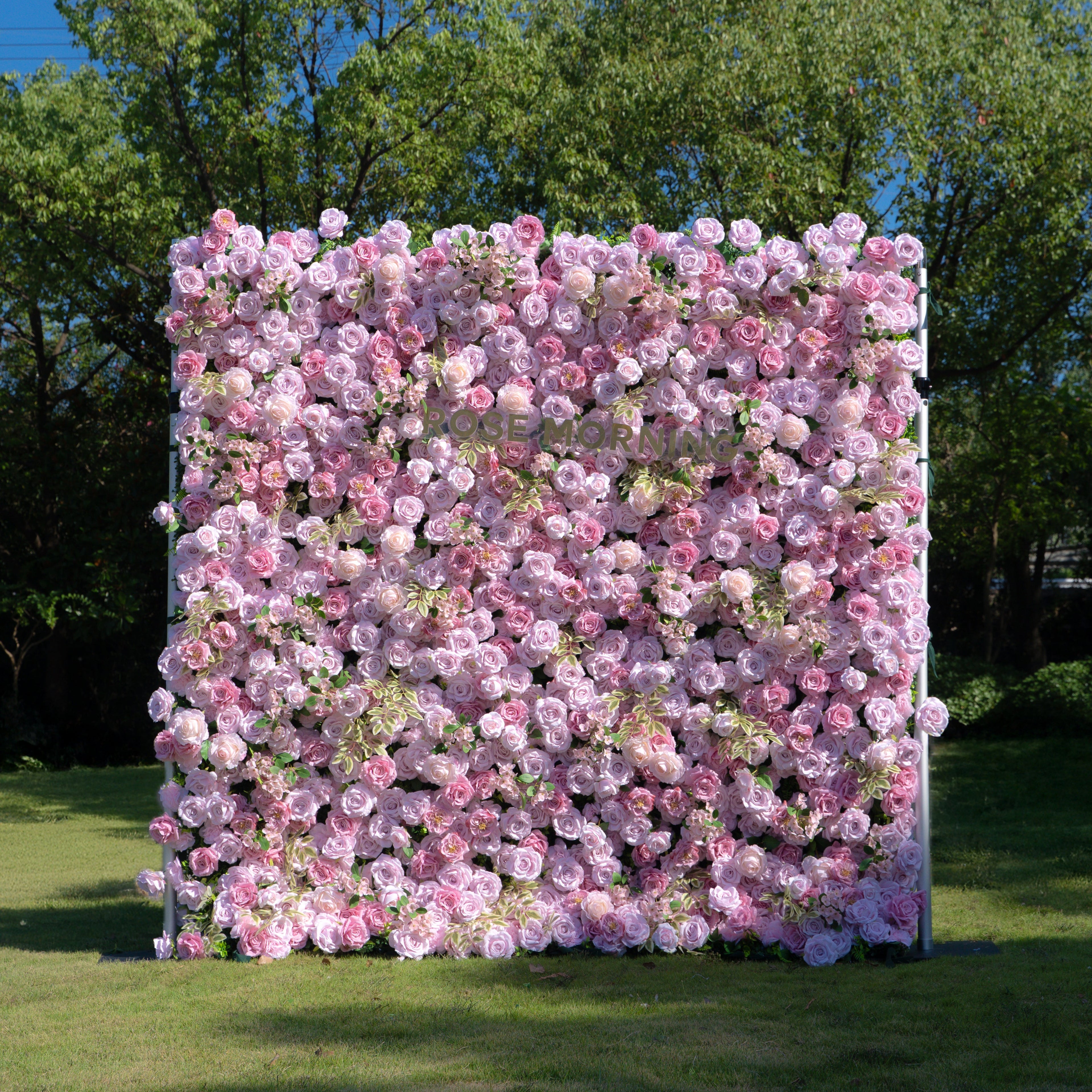Bene：4D Fabric Artificial zip up curtain flower wall 8ft*8ft Free Shipping