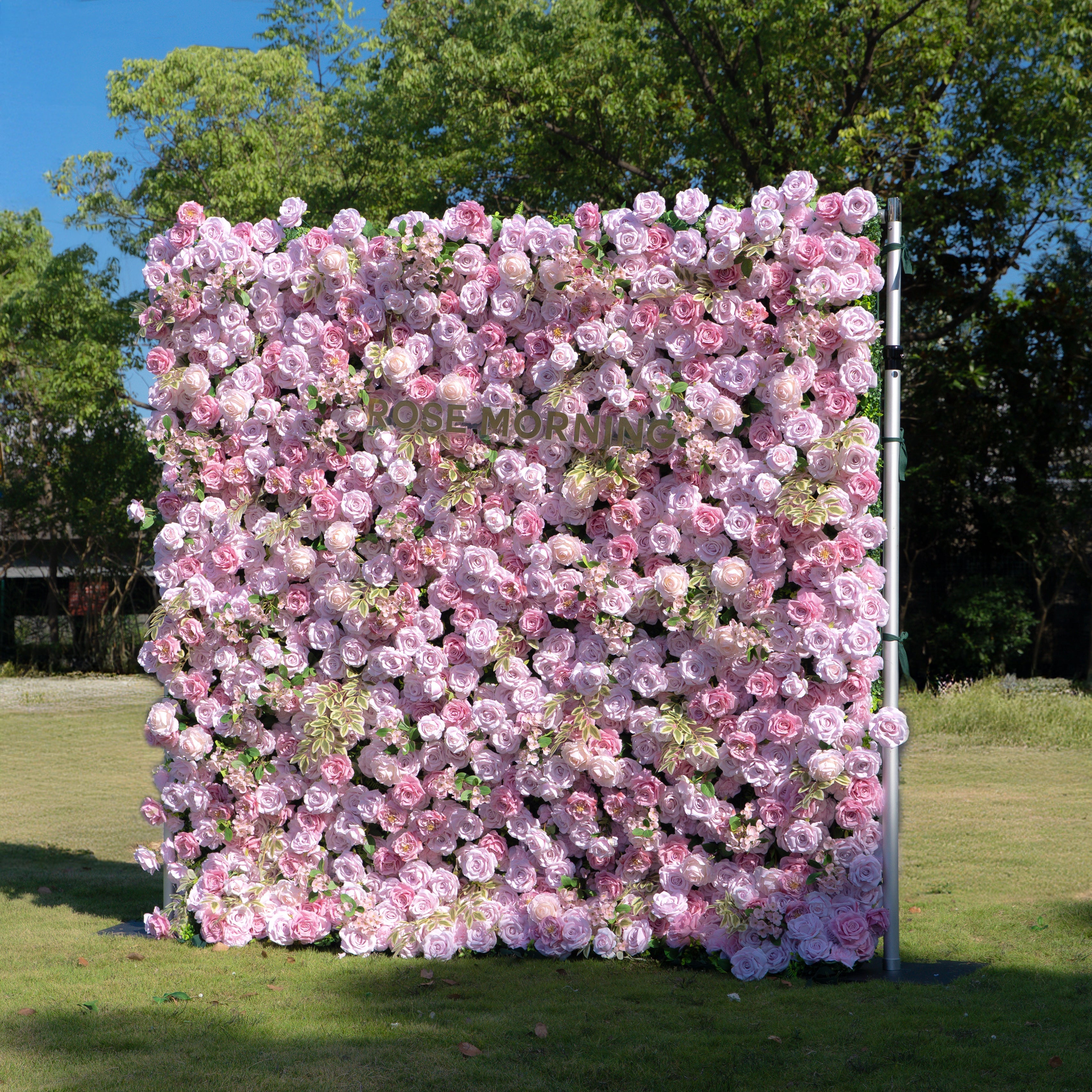 Bene：4D Fabric Artificial zip up curtain flower wall 8ft*8ft Free Shipping