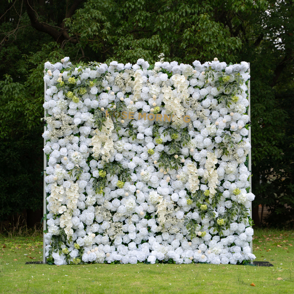 Bianca：3D Fabric Artificial rolling up curtain flower wall Free Shipping